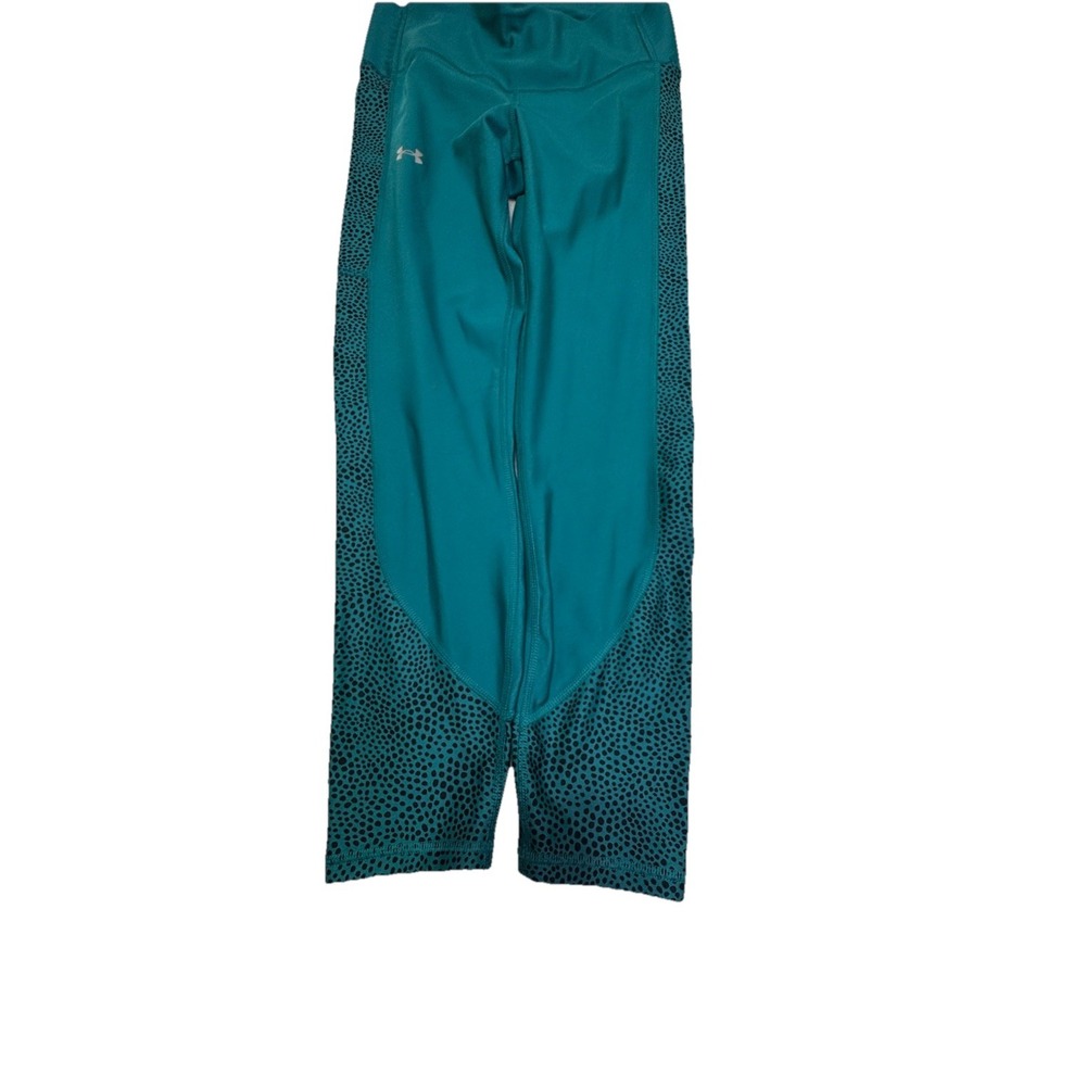 Under‎ Armour Fitted Capri *EUC* Teal And Black Highrise Medium Crossfit Running
